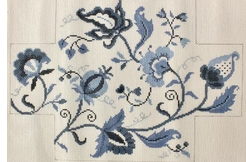 6314 SR Crewel Floral Blues Brick Cover