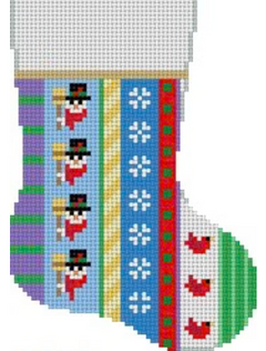 5462 SR Snowman Vertical Stripe Mini Stocking (Copy)