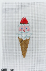 6011 SR Santa Ice Cream Cone Ornament