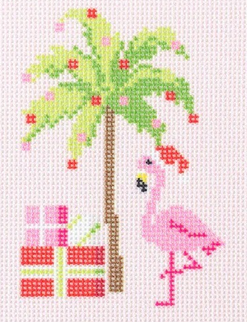 NTG-KB111 Palm Beach Christmas, Palm Tree & Flamingo