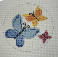 LL-ORN-25 Butterfly Glittery Round