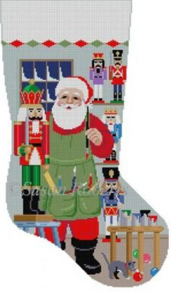 3244 SR Santa Painting Nutcrackers Stocking