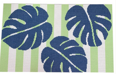 NTG-TS285 Monstera Stencil On Lime Bolster