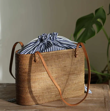 Bali Rattan Tote Bag-Medium