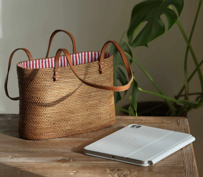 Bali Rattan Tote Bag- Large