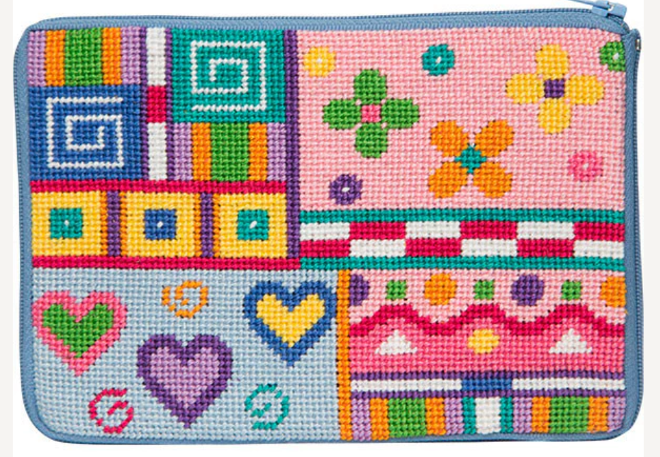 sz606 Patchwork Purse - Stitch N' Zip Cosmetic Purse