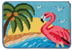 SZ607 Flamingo Purse - Stitch & Zip Cosmetic Case