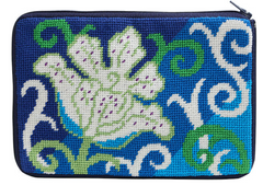 sz6008 white Tulip - Stitch N' Zip Cosmetic Purse