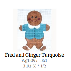 WG11095 Fred and Ginger Turquoise Gingerbread Boys
