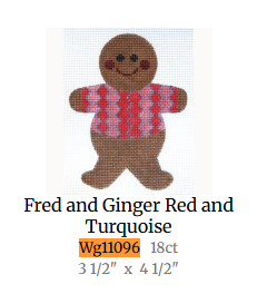 WG11096 Fred and Ginger Red and Pink Gingerbread Boys
