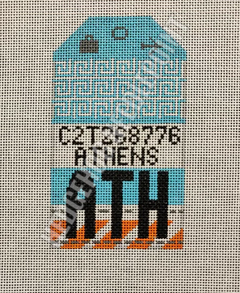 ATH Hedgie Needlepoint Luggage Tag- ATH Athens