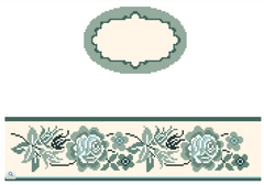 FS-O-67B Toile Floral Green Oval Hinged Box