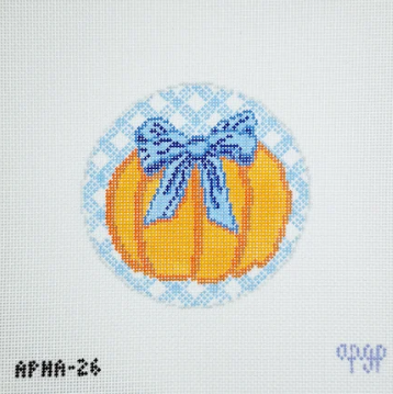 APHA26 - Gingham Pumpkin Round - Blue