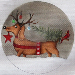 PLD-DS-1152O Doxon Reindeer Load Ornament 4" Round