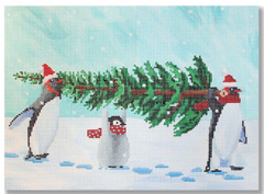 SC-PL06 Penguins Bringing Home the Tree