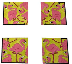CO-28 Yard Art (Pink Flamingos) Coasters Set