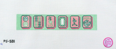 PS-501 Mahjong Key Fob Pink Green