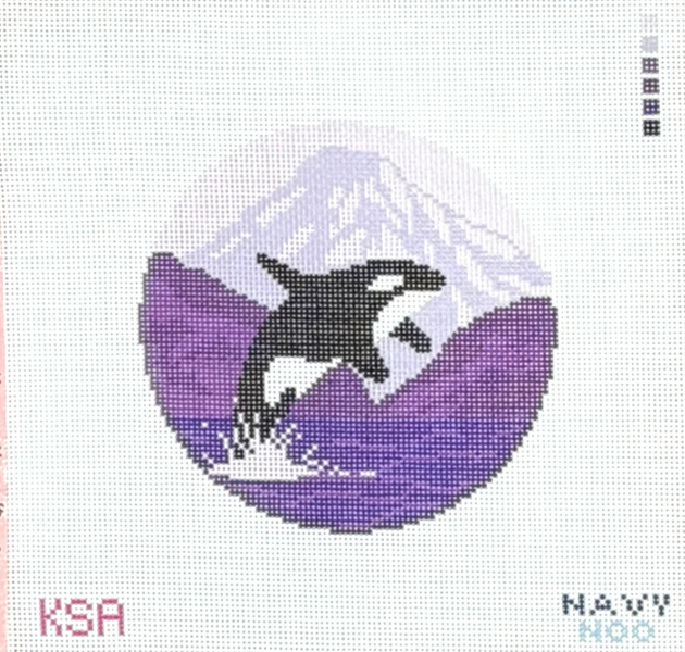 NN- Josephine the Orca Round Canvas