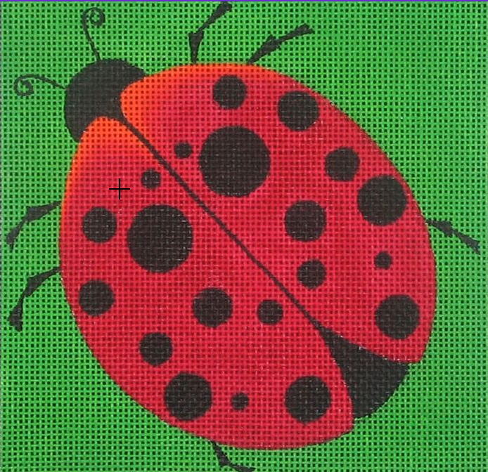 ZE284 Ladybug Square Needlepoint Canvas