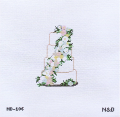ND-106 Cream and Pastel Flowers Wedding Cake
