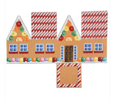 NTG TS387 Red Cane Roof Gingerbread Cottage