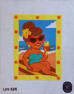 WN-520_AED Sabrina Sun Sip & Repeat Beach Woman