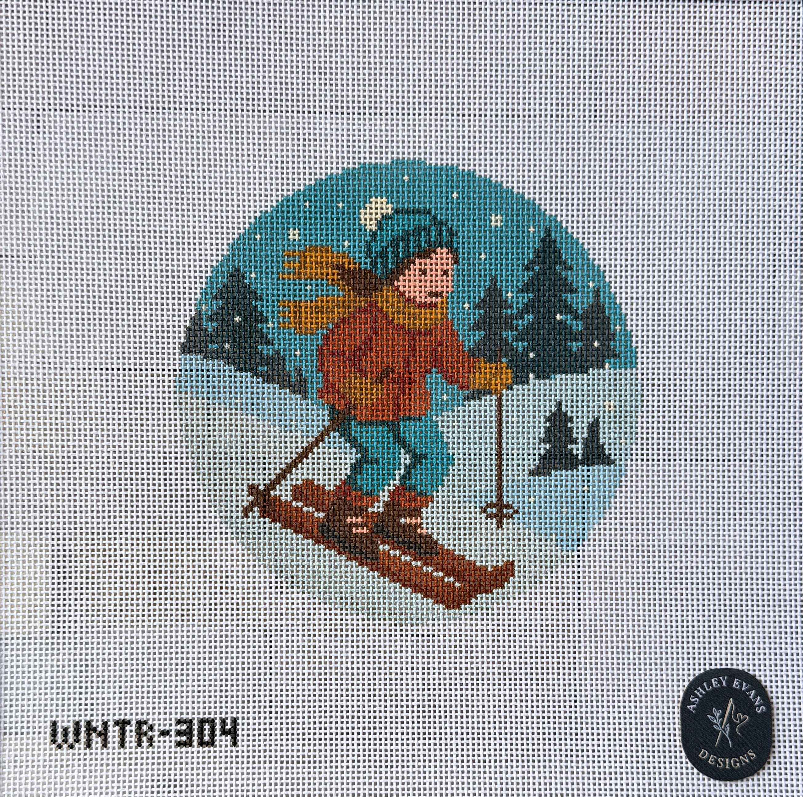 WNTR-304_AED Après Ski Hand-Painted Winter Skier