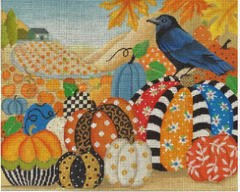 Amanda Lawford fall pumpkin needlepoint canvas