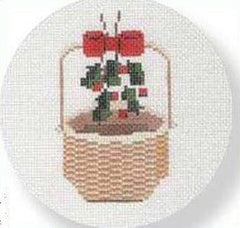 MBM-XO04 Nantucket Basket with Holly on Handle