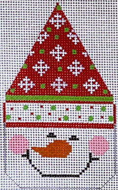 CH-502 Snowman Face - Hat With Snowflakes