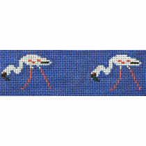 KKB548 African Flamingos Belt on Cornflower 1.5 x 35.5