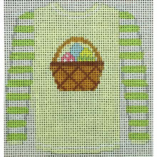 KKO208W Basket of Eggs on Pale Yellow 3.75 x 3.625