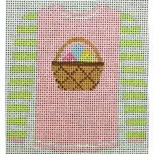 KKO208Y Basket of Eggs on Pale Pink 3.75 x 3.625