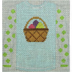KKO208Z Basket of Eggs on Pale Blue 3.75 x 3.625