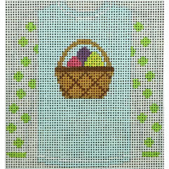 KKO208Z Basket of Eggs on Pale Blue 3.75 x 3.625