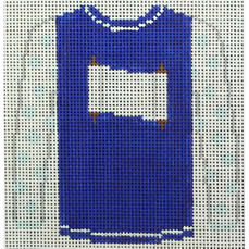 KKO212B Scroll on Royal Blue Sweater 3.75 x 3.625