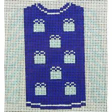 KKO212D Presents on Royal Blue Sweater 3.75 x 3.625