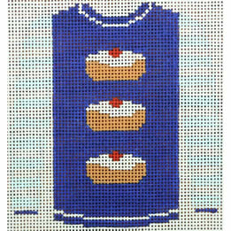 KKO212L Jelly Donut on Royal Blue Sweater 3.75 x 3.625