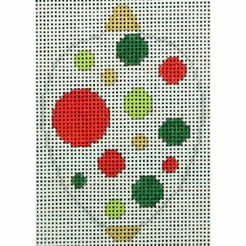 KKO218B Bauble Gold TB Red Green Dots 2.5 x 3.5