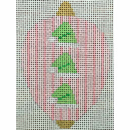 KKO218E Bauble Gold TB Green Santa Hats on Pink Stripes 2.5 x 3.5