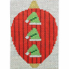 KKO218F Bauble Gold TB Green Santa Hats on Red Stripes 2.5 x 3.5