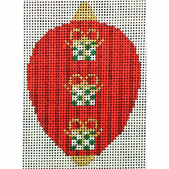 KKO218J Bauble Gold TB Presents on Red Stripes 2.5 x 3.5
