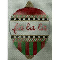 KKO245C fa la la bauble red and green 3.5 x 2.5