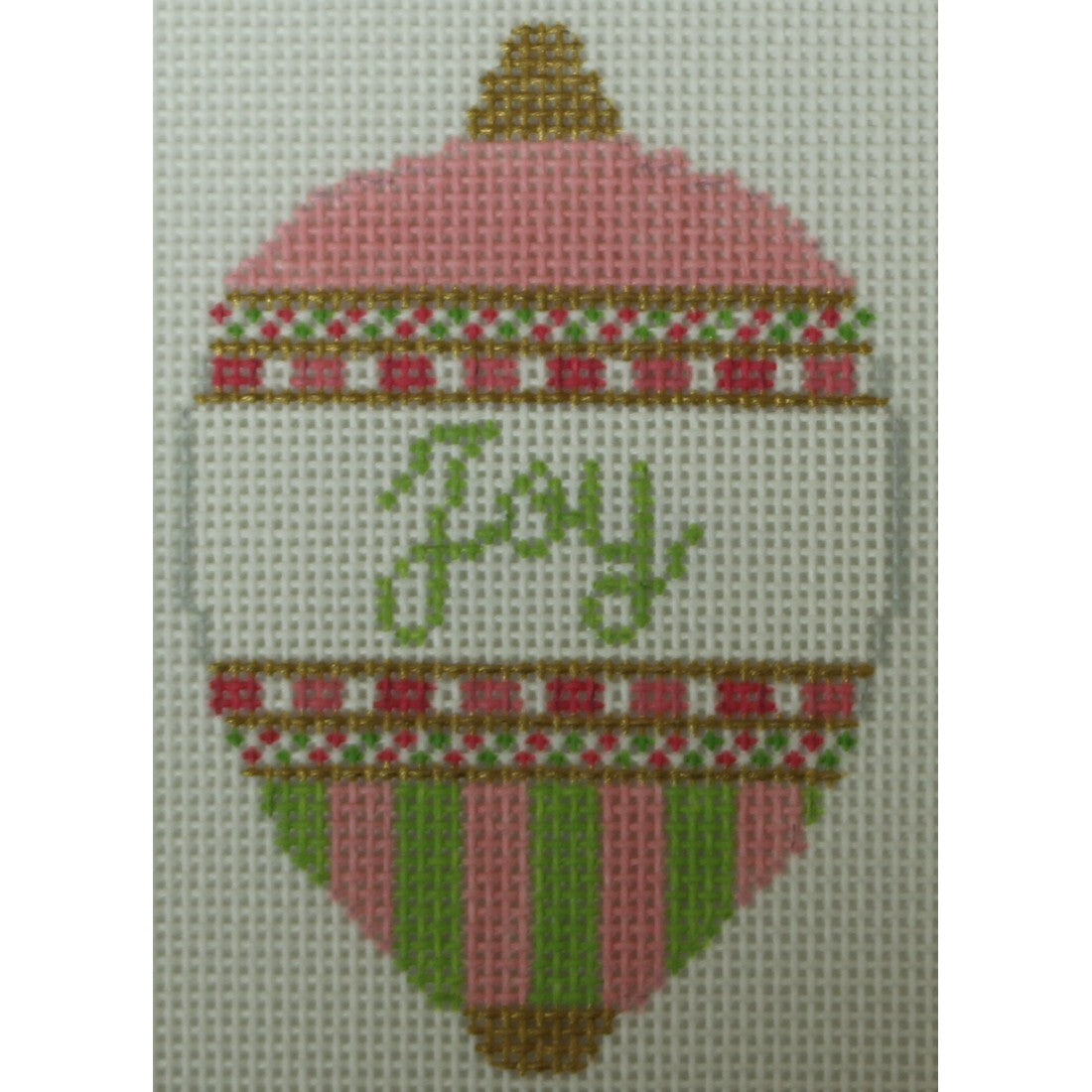 KKO248A joy bauble pink and green 3.5 x 2.5