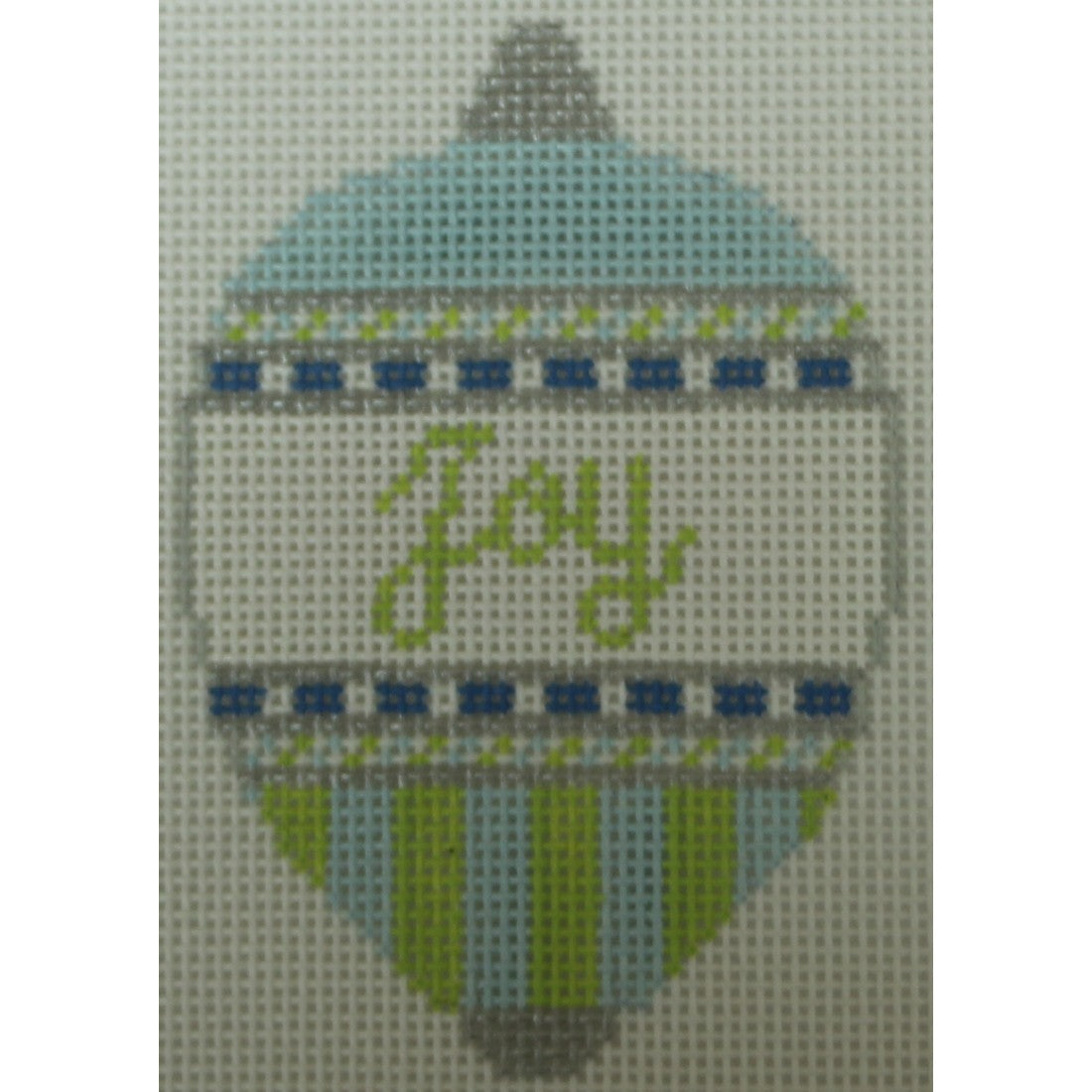 KKO248B joy 2 bauble blue and green 3.5 x 2.5