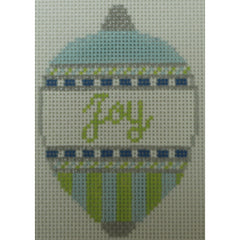 KKO248B joy 2 bauble blue and green 3.5 x 2.5
