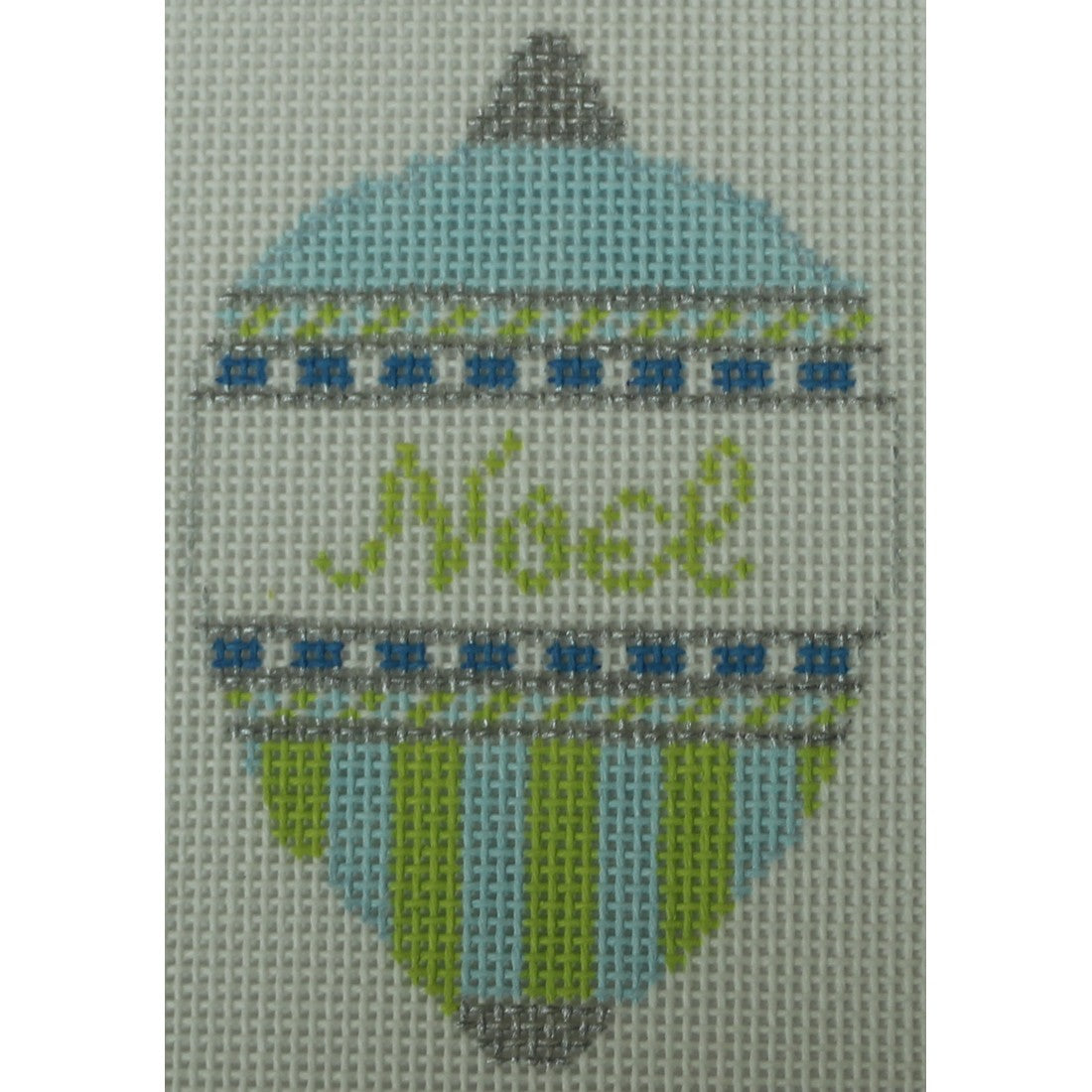 KKO250A noel bauble blue and green 3.5 x 2.5