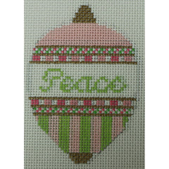 KKO251B peace bauble pink and green 3.5 x 2.5
