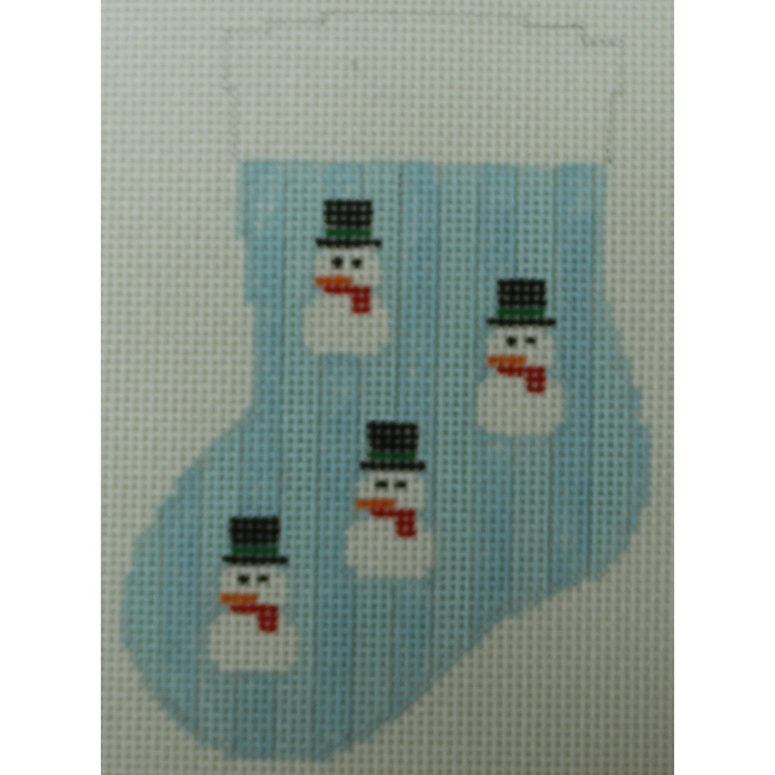 KKO255B snowmen on blue stripes 4.375 x 3