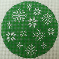 KKO258 snowflakes on green 4 in 18